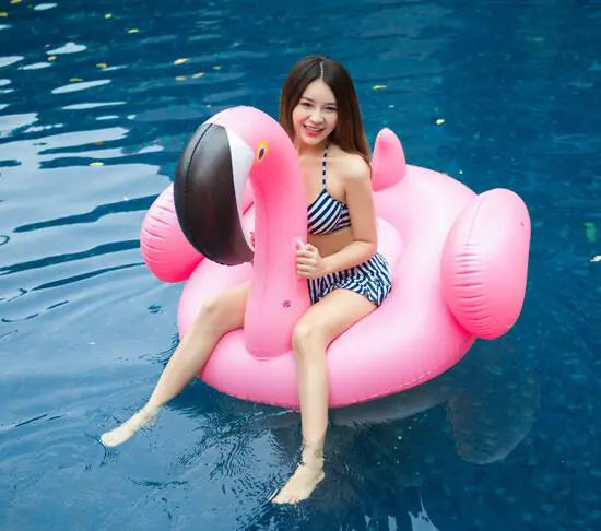 Inflatable Ride-On Swan and Flamingo Pool Float