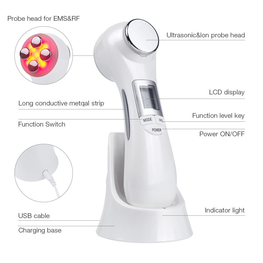 6-in-1 LED Skin Massage Beauty Device